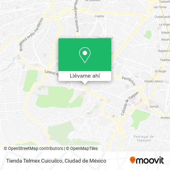 Mapa de Tienda Telmex Cuicuilco