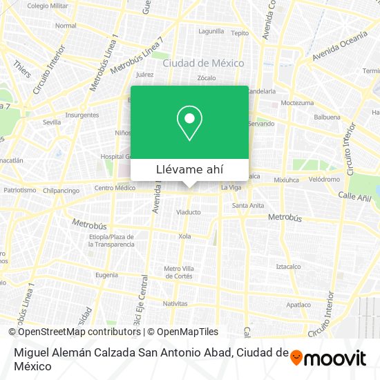 Mapa de Miguel Alemán Calzada San Antonio Abad