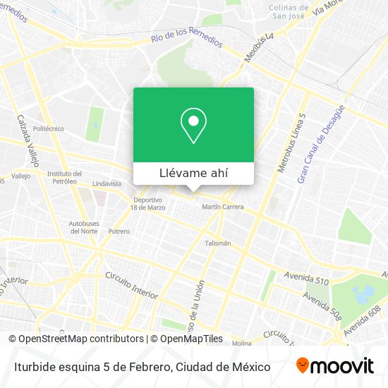 Mapa de Iturbide esquina 5 de Febrero