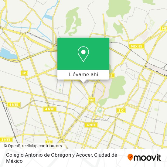 Mapa de Colegio Antonio de Obregon y Acocer