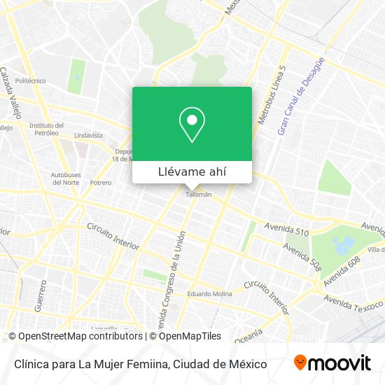 Cómo llegar a Clínica para La Mujer Femiina en Gustavo A. Madero en Autobús  o Metro?