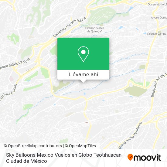 Mapa de Sky Balloons Mexico Vuelos en Globo Teotihuacan