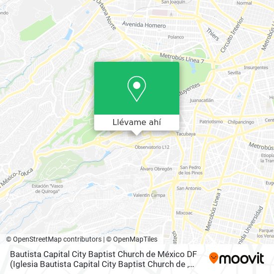 Mapa de Bautista Capital City Baptist Church de México DF