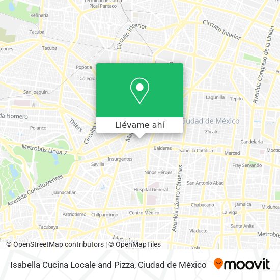 Mapa de Isabella Cucina Locale and Pizza