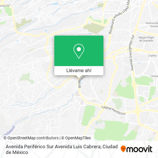 Mapa de Avenida Periférico Sur Avenida Luis Cabrera