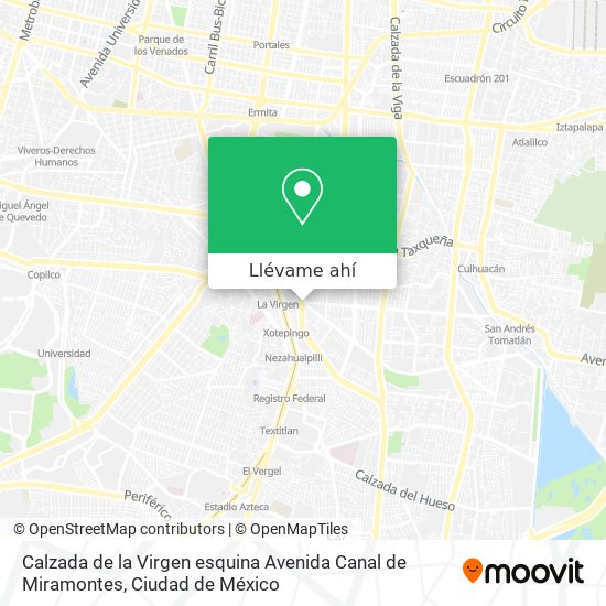 Mapa de Calzada de la Virgen esquina Avenida Canal de Miramontes