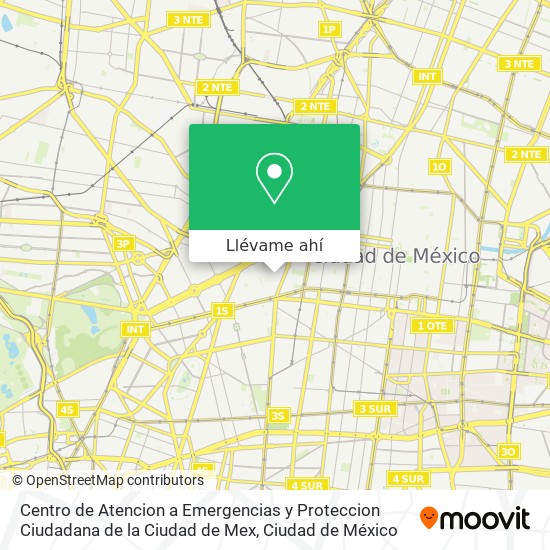 Mapa de Centro de Atencion a Emergencias y Proteccion Ciudadana de la Ciudad de Mex