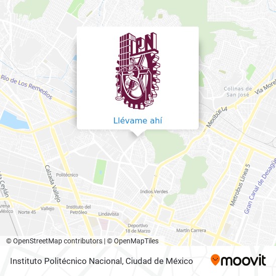 Mapa de Instituto Politécnico Nacional