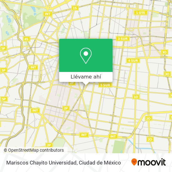 Mapa de Mariscos Chayito Universidad