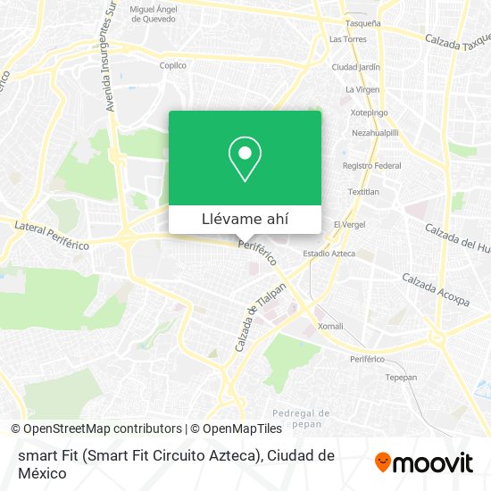 Mapa de smart Fit (Smart Fit Circuito Azteca)