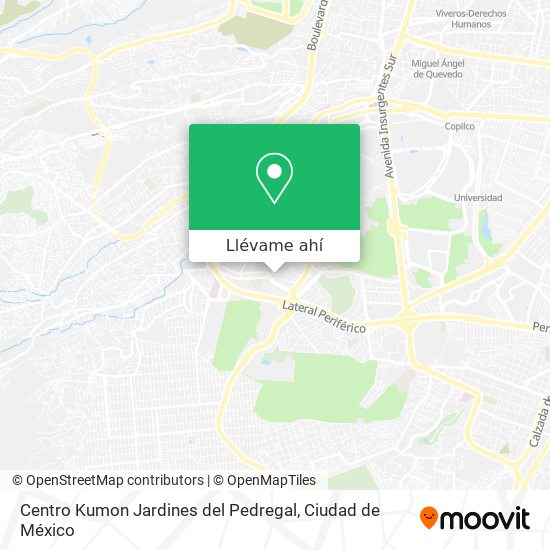 Mapa de Centro Kumon Jardines del Pedregal