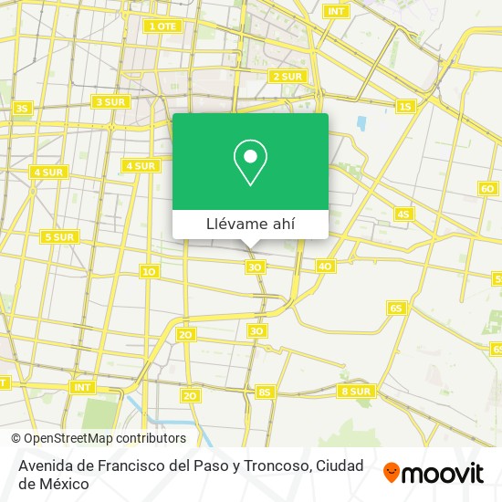 Mapa de Avenida de Francisco del Paso y Troncoso