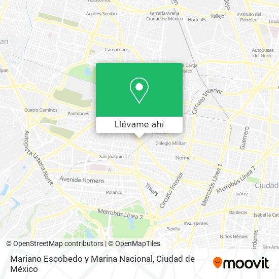 Mapa de Mariano Escobedo y Marina Nacional