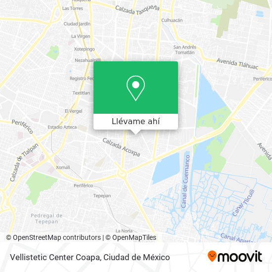 Mapa de Vellistetic Center Coapa