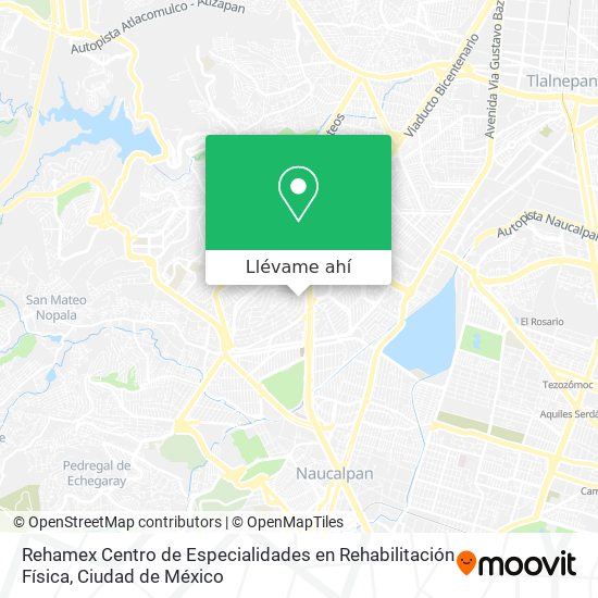 Mapa de Rehamex Centro de Especialidades en Rehabilitación Física