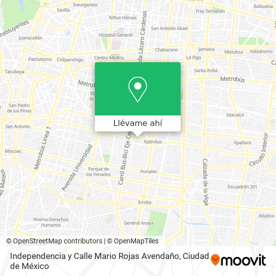 Mapa de Independencia y Calle Mario Rojas Avendaño