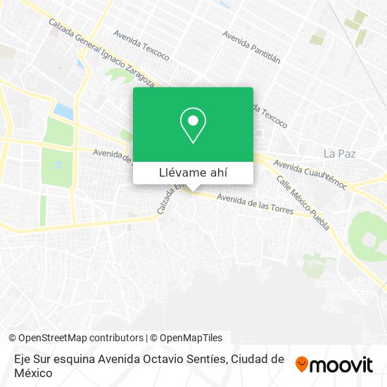 Mapa de Eje Sur esquina Avenida Octavio Sentíes