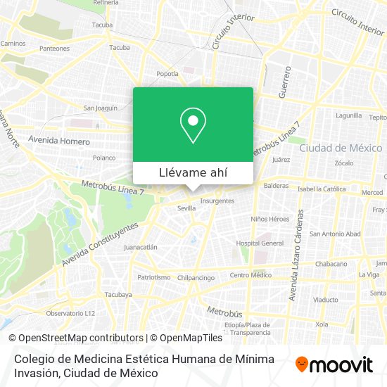 Mapa de Colegio de Medicina Estética Humana de Mínima Invasión