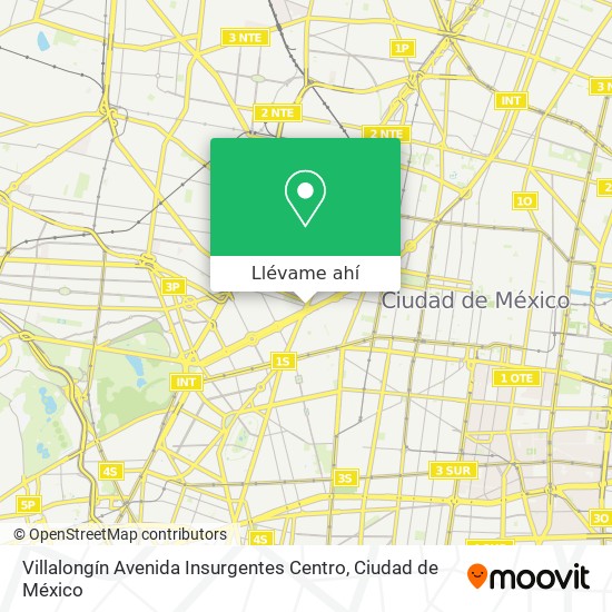 Mapa de Villalongín Avenida Insurgentes Centro