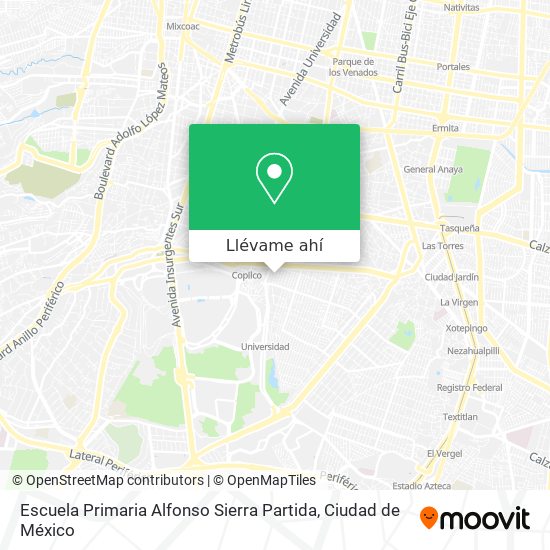 Mapa de Escuela Primaria Alfonso Sierra Partida