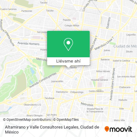Mapa de Altamirano y Valle Consultores Legales