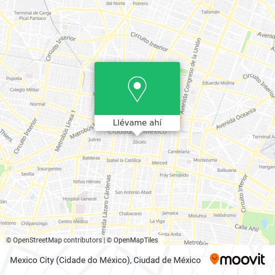 Mapa de Mexico City (Cidade do México)