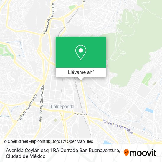 Mapa de Avenida Ceylán esq 1RA Cerrada San Buenaventura