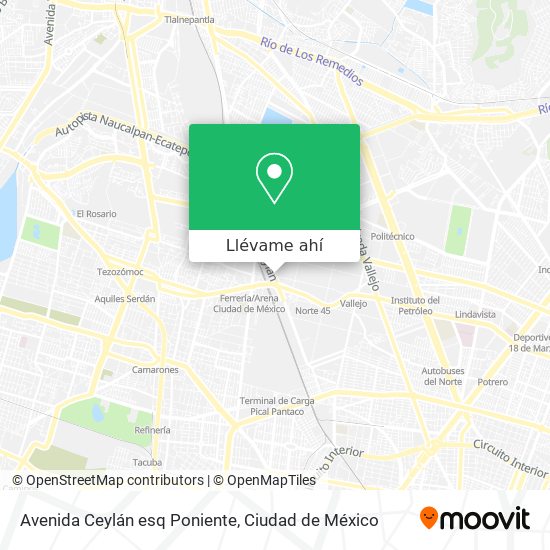 Mapa de Avenida Ceylán esq Poniente