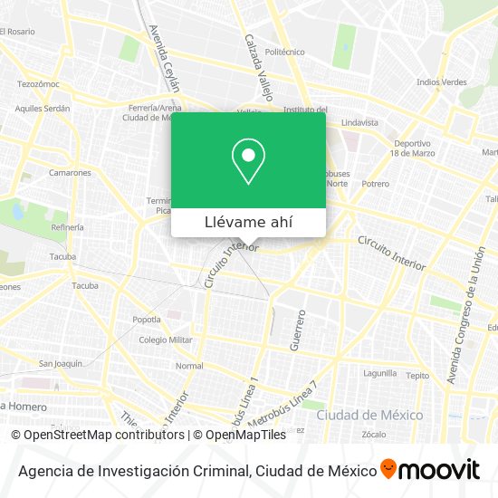 Mapa de Agencia de Investigación Criminal