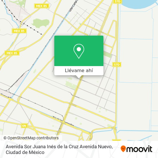 Mapa de Avenida Sor Juana Inés de la Cruz Avenida Nuevo