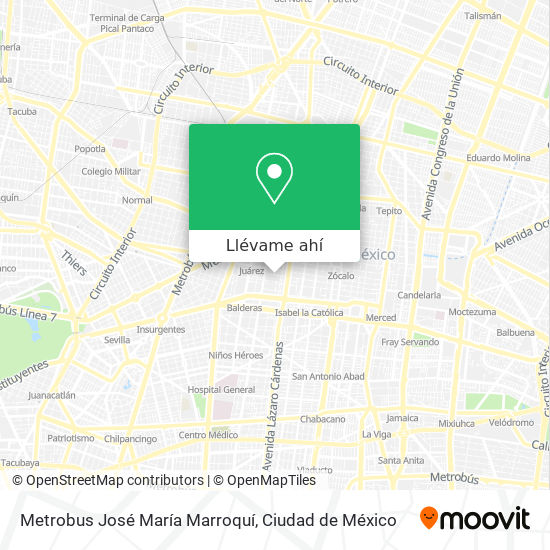 Mapa de Metrobus José María Marroquí