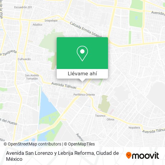 Mapa de Avenida San Lorenzo y Lebrija Reforma