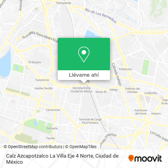 Mapa de Calz Azcapotzalco La Villa Eje 4 Norte