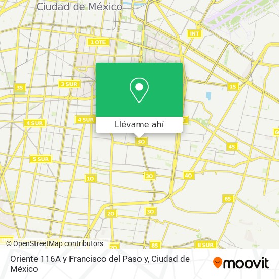 Mapa de Oriente 116A y Francisco del Paso y