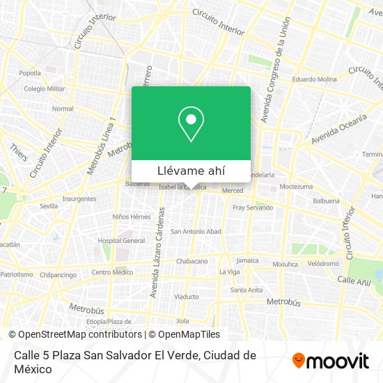 Mapa de Calle 5 Plaza San Salvador El Verde