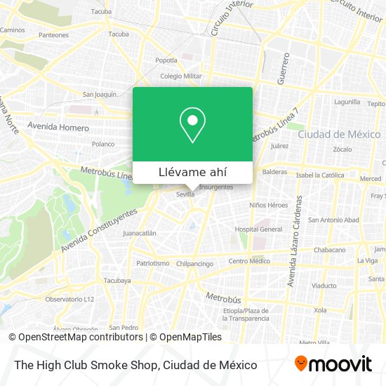 Mapa de The High Club Smoke Shop