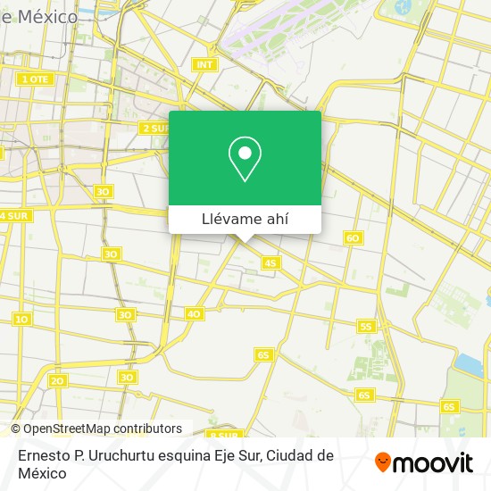 Mapa de Ernesto P. Uruchurtu esquina Eje Sur