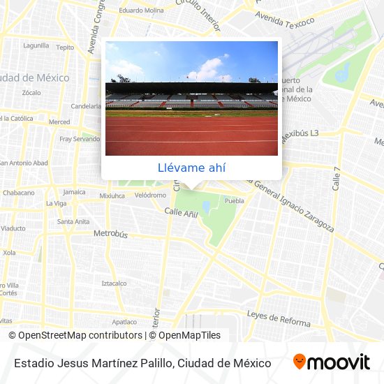 Mapa de Estadio Jesus Martínez Palillo