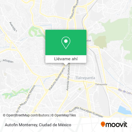 Mapa de Autofin Monterrey