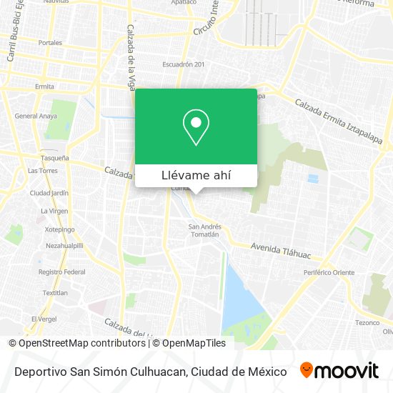 Mapa de Deportivo San Simón Culhuacan