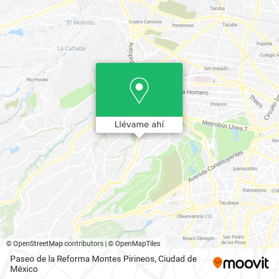 Mapa de Paseo de la Reforma Montes Pirineos