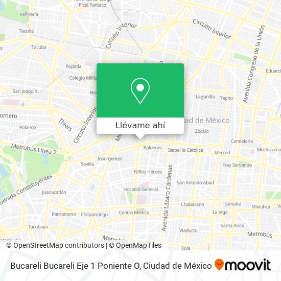 Mapa de Bucareli Bucareli Eje 1 Poniente O