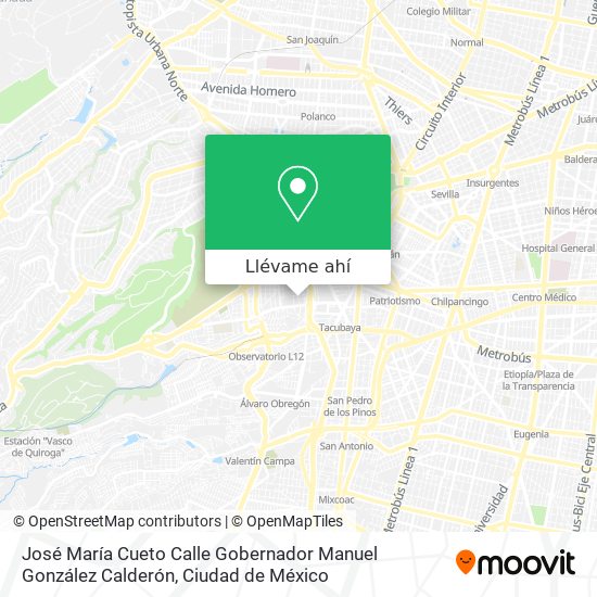 Mapa de José María Cueto Calle Gobernador Manuel González Calderón