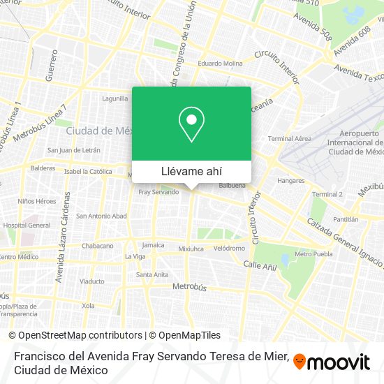Mapa de Francisco del Avenida Fray Servando Teresa de Mier