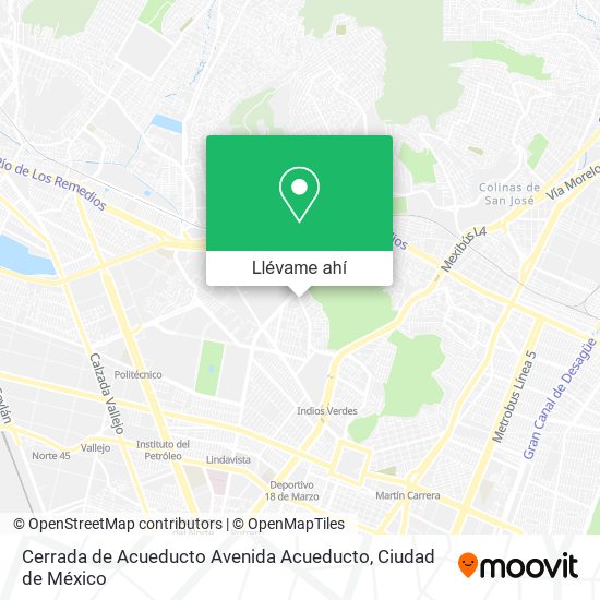 Mapa de Cerrada de Acueducto Avenida Acueducto