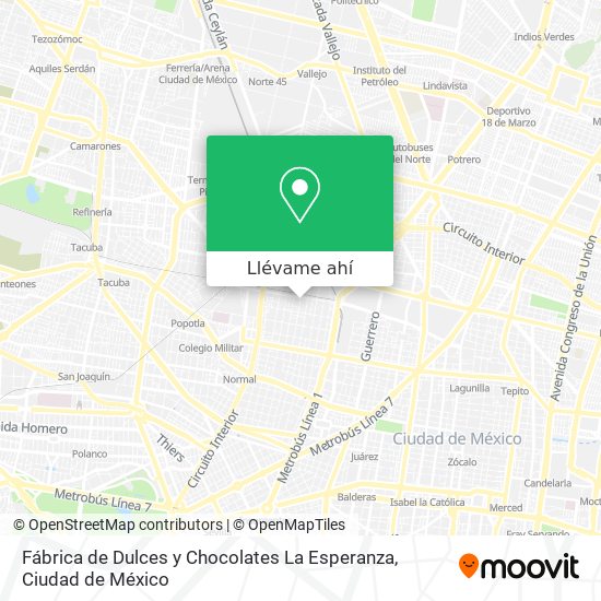 Mapa de Fábrica de Dulces y Chocolates La Esperanza