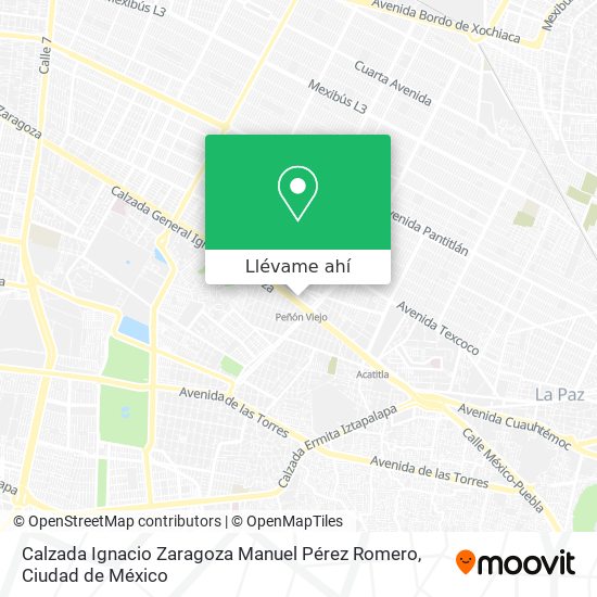 Mapa de Calzada Ignacio Zaragoza Manuel Pérez Romero