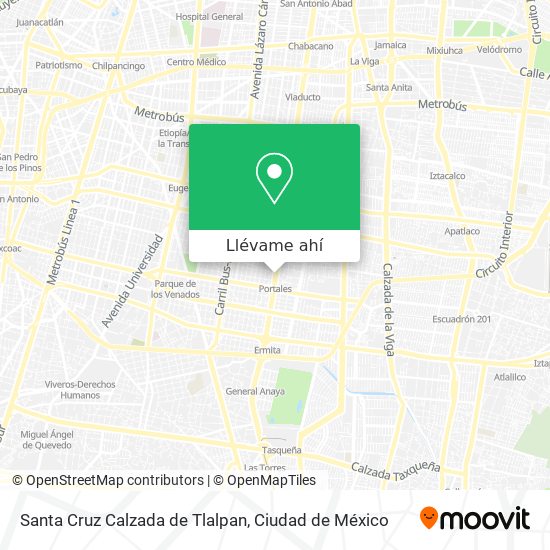 Mapa de Santa Cruz Calzada de Tlalpan