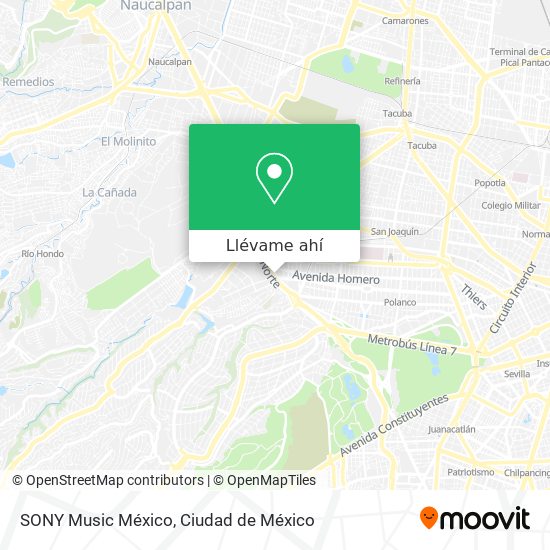 Mapa de SONY Music México