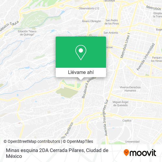Mapa de Minas esquina 2DA Cerrada Pilares